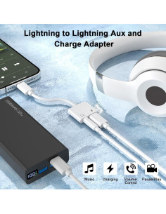 Adaptador 2 en 1 Lightning a 3.5 mm Kassdin para iPhone 2