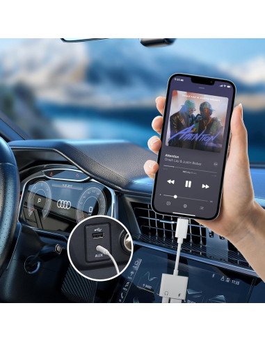 Adaptador 2 en 1 Lightning a 3.5 mm Kassdin para iPhone