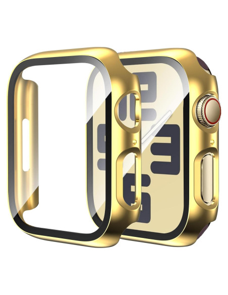 Paquete de 2 fundas DNNBAO para Apple Watch SE 40mm dorado