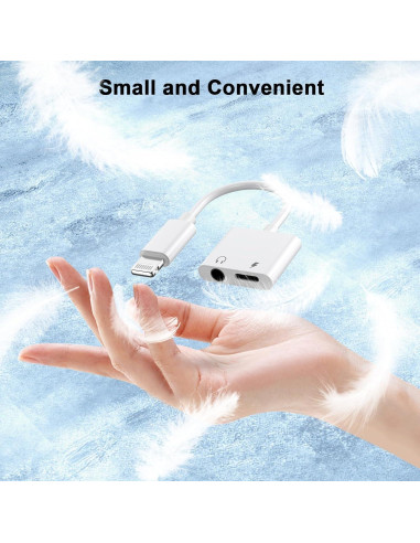 Adaptador 2 en 1 Lightning a 3.5 mm Kassdin para iPhone