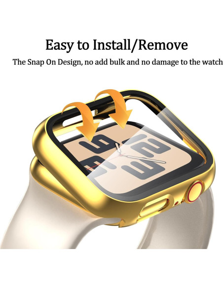 Paquete de 2 fundas DNNBAO para Apple Watch SE 40mm dorado