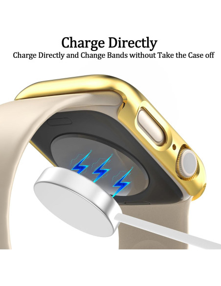 Paquete de 2 fundas DNNBAO para Apple Watch SE 40mm dorado