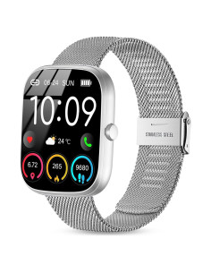 Banda de Reloj Inteligente SUGARJAR 22mm Acero Inoxidable Plata