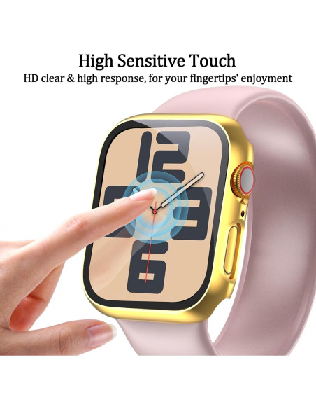 Paquete de 2 fundas DNNBAO para Apple Watch SE 40mm dorado