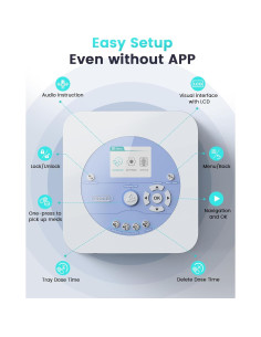 Dispensador Automático de Pastillas Ideerfit 42 Días - App, LCD, 3 Bandejas 2