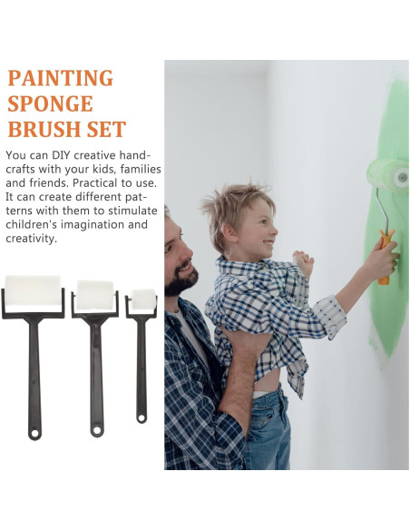 Rodillo de pintura de espuma jojofuny - 15 piezas, 3 tamaños