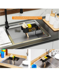 Soporte de Esponja y Cepillo de Platos SuoXing Negro 2