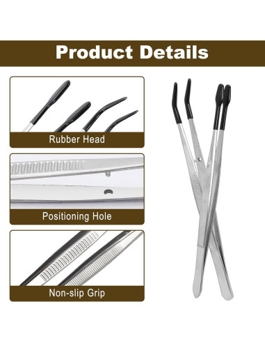 Juego de 6 Pinzas de Precisión Enodny con Punta de Goma