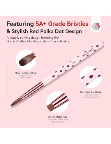 Juego de Pinceles Acrílicos SAVILAND 3PCS Tamaños 8/10/14