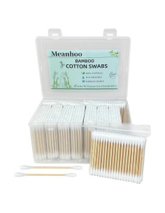 Hisopos de Algodón Orgánico de Bambú 1000 Unidades Doble Punta