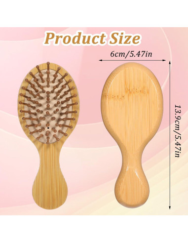 Set de 2 Mini Cepillos de Bambú DOPENSPI para Cabello