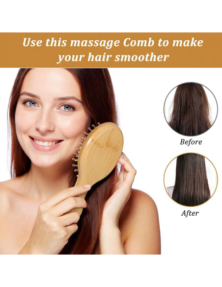 Set de 2 Mini Cepillos de Bambú DOPENSPI para Cabello