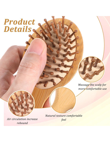 Set de 2 Mini Cepillos de Bambú DOPENSPI para Cabello