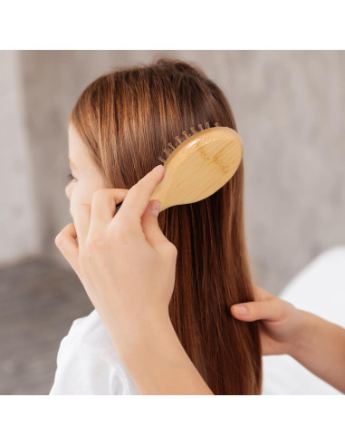 Set de 2 Mini Cepillos de Bambú DOPENSPI para Cabello