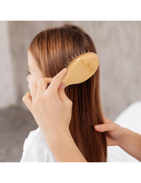 Set de 2 Mini Cepillos de Bambú DOPENSPI para Cabello