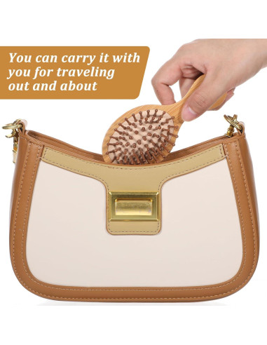 Set de 2 Mini Cepillos de Bambú DOPENSPI para Cabello