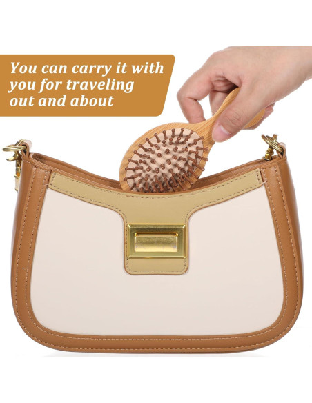 Set de 2 Mini Cepillos de Bambú DOPENSPI para Cabello