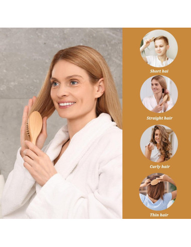 Set de 2 Mini Cepillos de Bambú DOPENSPI para Cabello