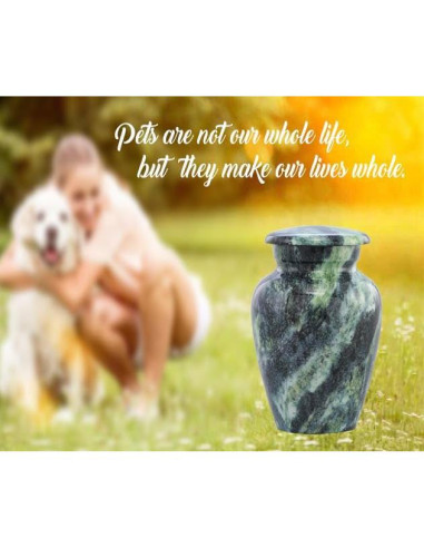 Urna Conmemorativa Mini de Metal Verde Enrollado - 3 Pulgadas Cúbicas