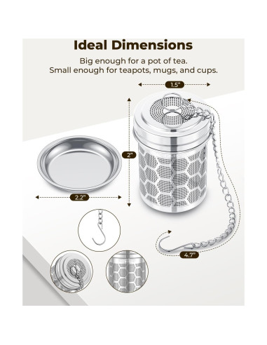 Infusores de Té House Again 2 Pack Acero Inoxidable 304