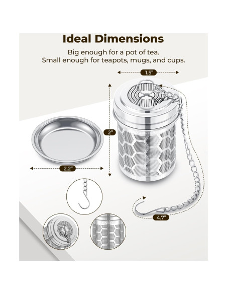 Infusores de Té House Again 2 Pack Acero Inoxidable 304