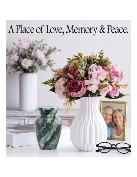 Urna Conmemorativa Mini de Metal Verde Enrollado - 3 Pulgadas Cúbicas