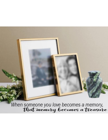 Urna Conmemorativa Mini de Metal Verde Enrollado - 3 Pulgadas Cúbicas