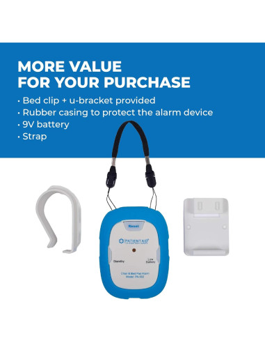 Alarma de Cama Patient Aid con Almohadilla de 25.4x76.2cm