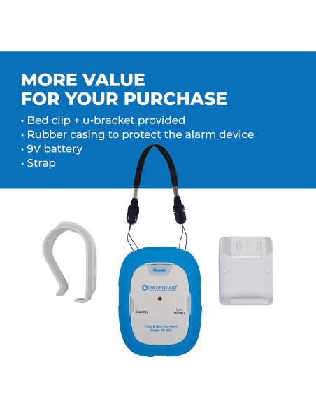 Alarma de Cama Patient Aid con Almohadilla de 25.4x76.2cm