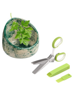 Juego de Tazones Deshojadores de Hierbas LILVEYUme - Cerámica Verde