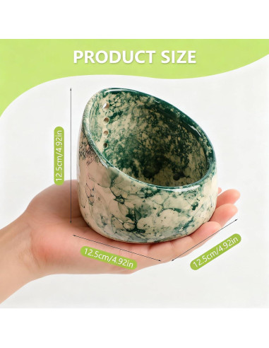 Juego de Tazones Deshojadores de Hierbas LILVEYUme - Cerámica Verde