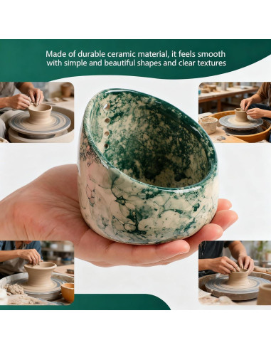 Juego de Tazones Deshojadores de Hierbas LILVEYUme - Cerámica Verde