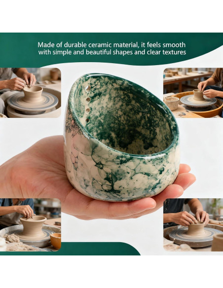 Juego de Tazones Deshojadores de Hierbas LILVEYUme - Cerámica Verde