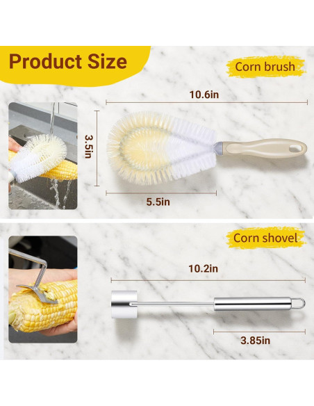 Pelador de Maíz Nuogo 2 en 1 con Cepillo de Acero Inoxidable