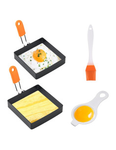 Anillos de Huevo Cuadrados 4" Acero Inoxidable kfzhenqi