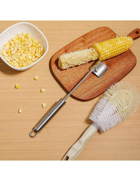 Pelador de Maíz Nuogo 2 en 1 con Cepillo de Acero Inoxidable