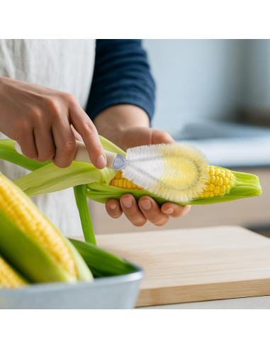 Pelador de Maíz Nuogo 2 en 1 con Cepillo de Acero Inoxidable