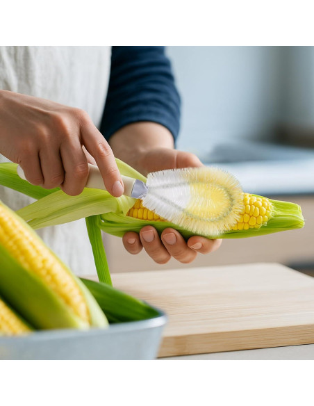 Pelador de Maíz Nuogo 2 en 1 con Cepillo de Acero Inoxidable