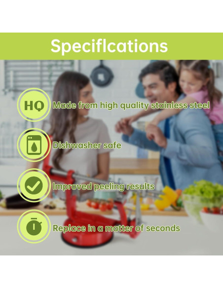 Cuchillas de Repuesto Tigwin para Pelador de Manzanas - 6 Piezas