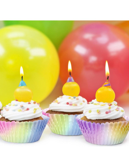 600 Forros de Cupcake Arcoíris Zonon Papel Desechable