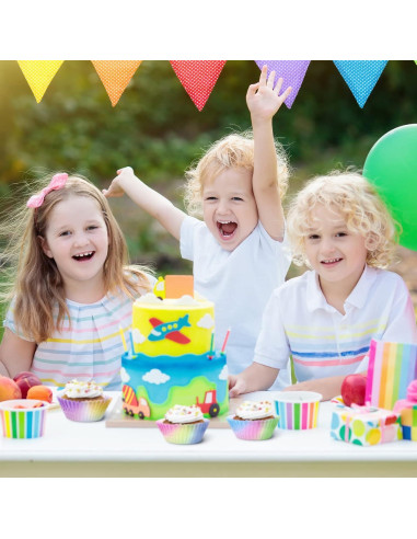 600 Forros de Cupcake Arcoíris Zonon Papel Desechable