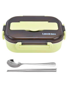 Caja de Almuerzo Aislada YWHWXB 1.5L Verde 4 Compartimentos