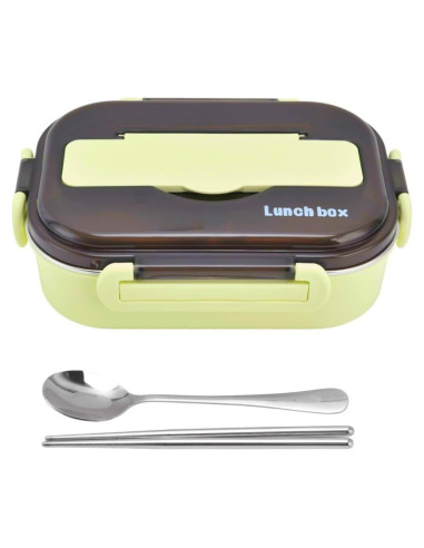 Caja de Almuerzo Aislada YWHWXB 1.5L Verde 4 Compartimentos