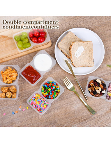 20 Contenedores de Snack Reutilizables Ajoblancon 14x8.5cm