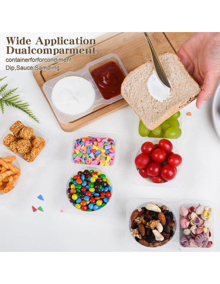 20 Contenedores de Snack Reutilizables Ajoblancon 14x8.5cm