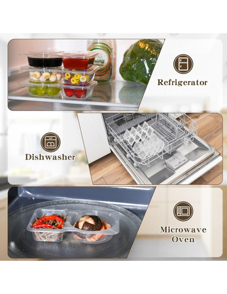 20 Contenedores de Snack Reutilizables Ajoblancon 14x8.5cm