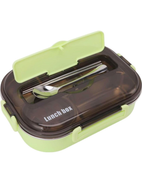 Caja de Almuerzo Aislada YWHWXB 1.5L Verde 4 Compartimentos