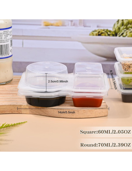 20 Contenedores de Snack Reutilizables Ajoblancon 14x8.5cm