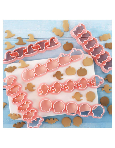 6 Cortadores de Galletas Halloween Ylnurac - Calabaza, Fantasma, Murciélago