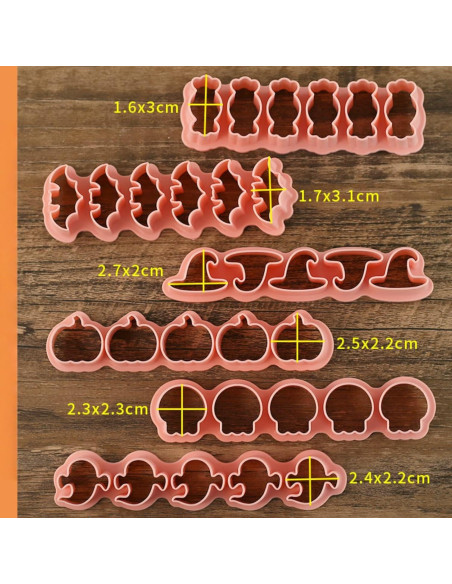 6 Cortadores de Galletas Halloween Ylnurac - Calabaza, Fantasma, Murciélago